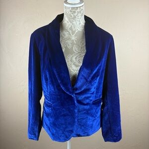NWT Allegra K Blue Velvet Blazer Women’s size large